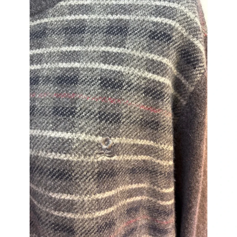 Montagut Paris 100% Cashmere Striped Mock Neck Sweater Charcoal Grey‎ Size 115